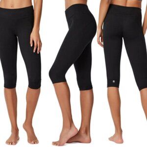 Sweaty Betty Black Capri Cropped Yoga Leggings Media Pocket Activewear Size M